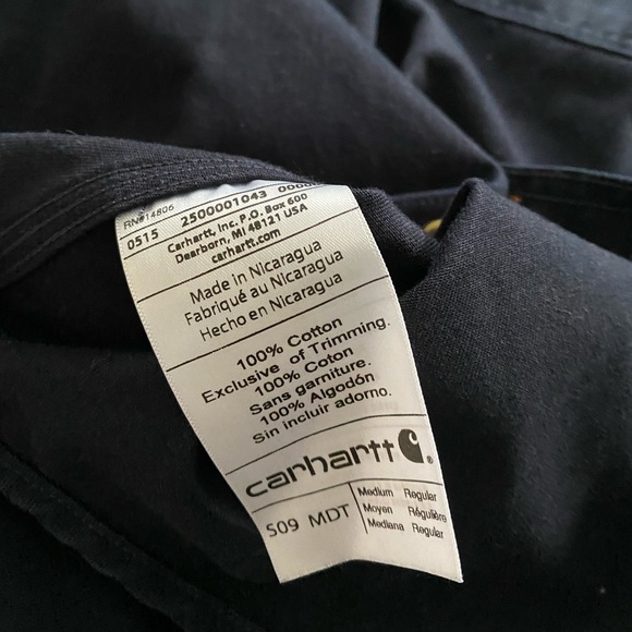 Carhartt Mens Dark navy cotton button down shirt - Picture 2 of 4